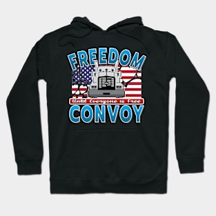 FREEDOM CONVOY USA - FREEDOM CONVOY 2022 - USA FLAG HEARTS BLUE LETTERS Hoodie